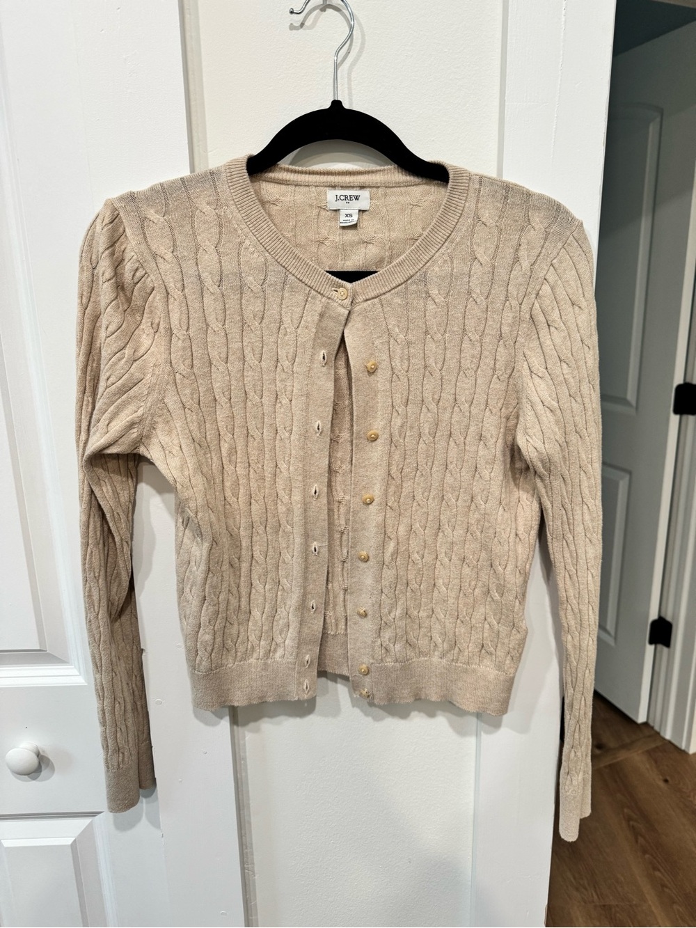 J. Crew Women's Cable-Knit Cardigan in Light Beige